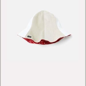 NWT Re/Done Reversible Tulip Hat beige & red size XS/S
